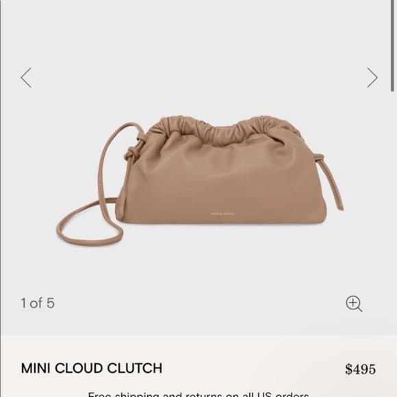Mansur Gavriel Handbags - Mansur Gavriel Mini Cloud Leather Clutch Biscotto WP20H010KQ PRICE FIRM